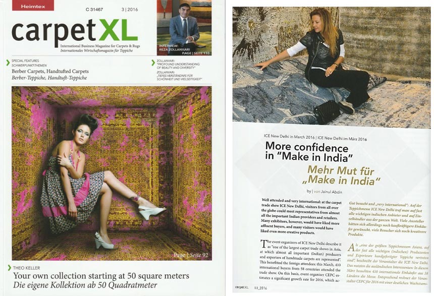 Image from the magazine Carpet XL featuring Mrs. Argyriou.