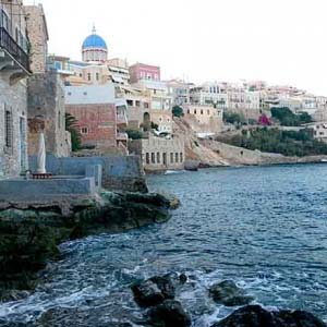 seaview from the Quarter of Vaporia in Syros