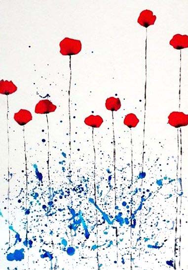An artwork depicting poppies by Denise Riga.