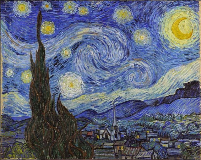 The starry night by Vincent vanGogh