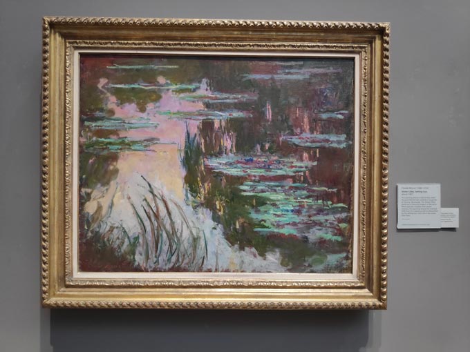 Monet's Water Lilies at sunset - a painting from the National Gallery's collection.