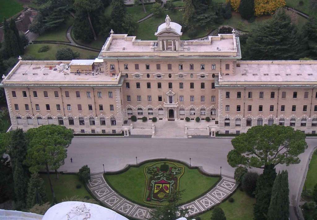 View from the dome of Saint Peter's Cathedral in Vatican to the headquarters. Image by George