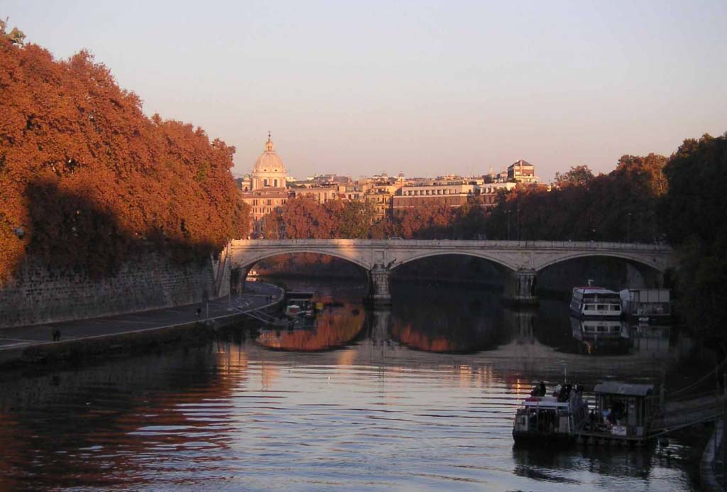 View of Rome from the Tiber River. Image by Velvet