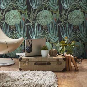 What a great motif: succulents. This wallpaper is super. Image by MindtheGap