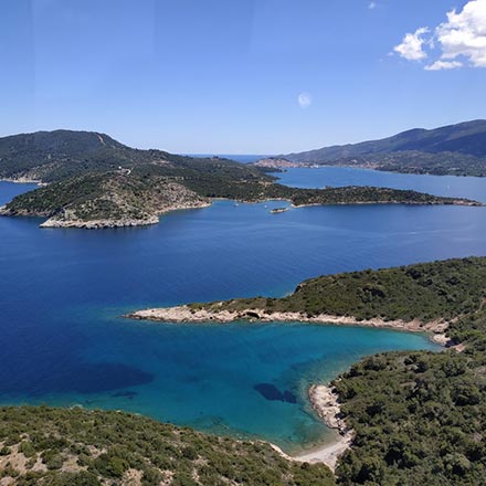 Aerial view of a Greek island. Image by George.