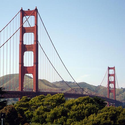 View of the Golden Gate Bridge in San Francisco U.S.