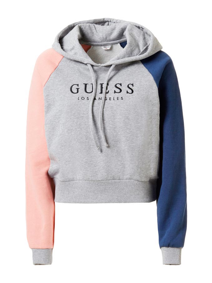 A sweatshirt with a GUESS logo print. Image by GUESS.