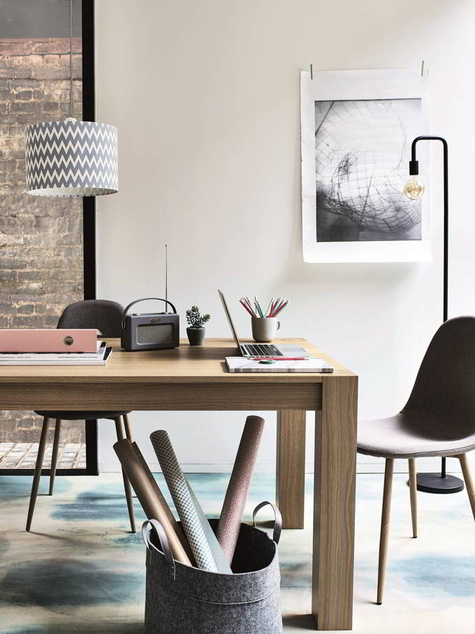 A big desk can provide more than one working stations just like in this space. Image by Argos.