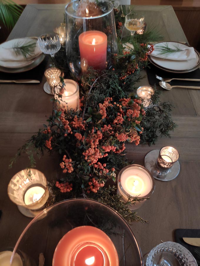 View of Elisabeth's Christmas tablescape.
