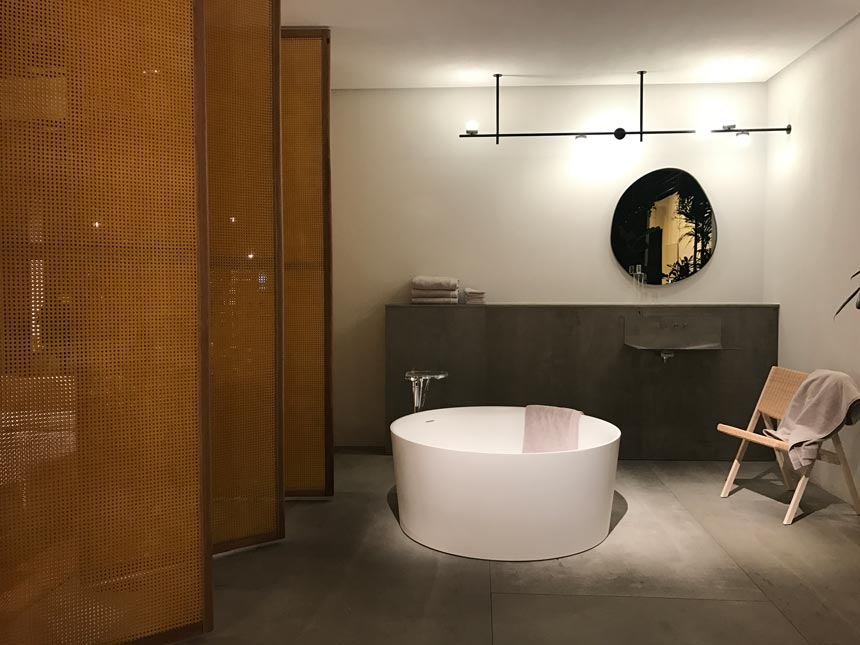 The bathroom area from "Das Haus" in the imm Cologne 2019 fair.