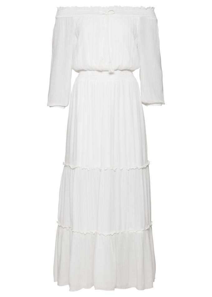A Brigitte Bardot white dress by Bon Prix.
