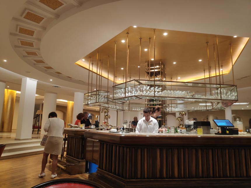The central bar tending to the hotel guests' needs at Grecotel's Lux Me Rhodos.