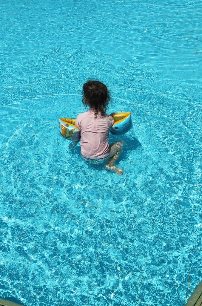 My daughter inside the baby pool
