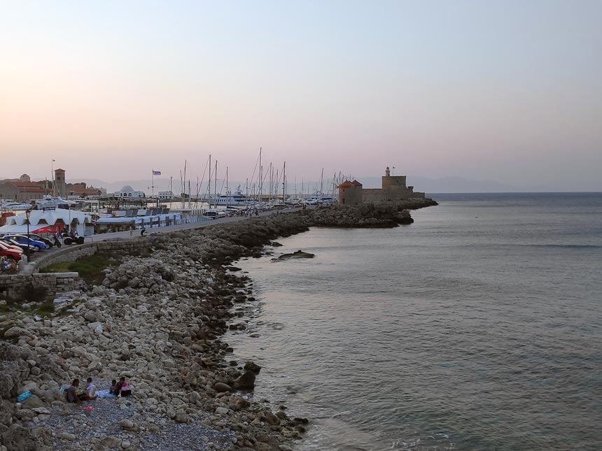 Partial view of the port of Rhodes.