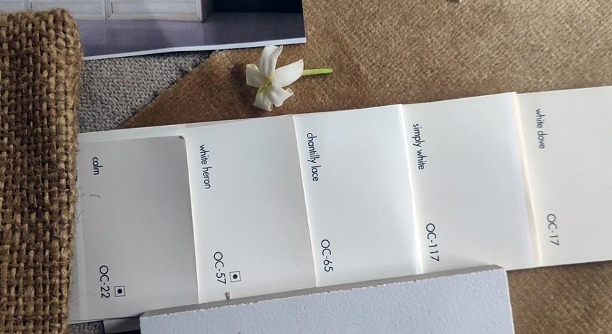 my favorite 5 off white color swaps from Benjamin Moore