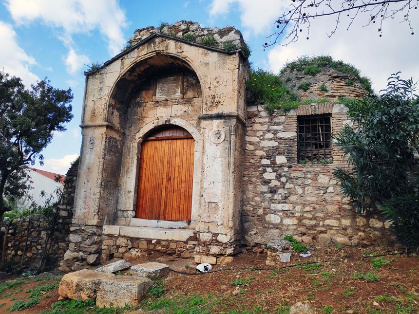 Remains of an old home in the area of Plaka across the Tower of Winds in Athens.
