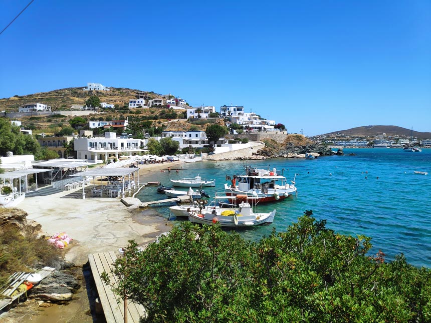 Partial view of the Achladi cove in Syros.