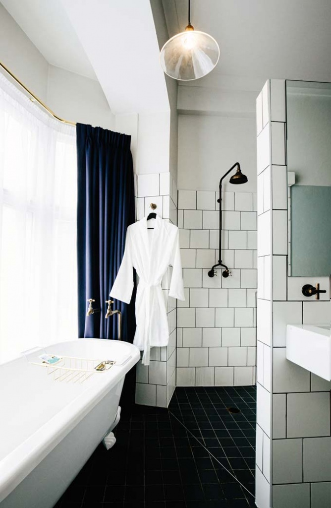 View of one of the bathrooms at Hotel Harry at Surry Hills, Sydney.