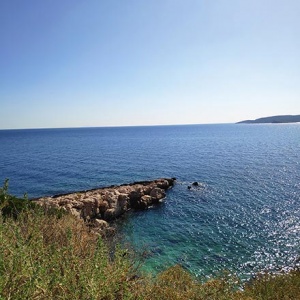Sea view on a sunny day from Kavouri, Vouliagmeni Greece.