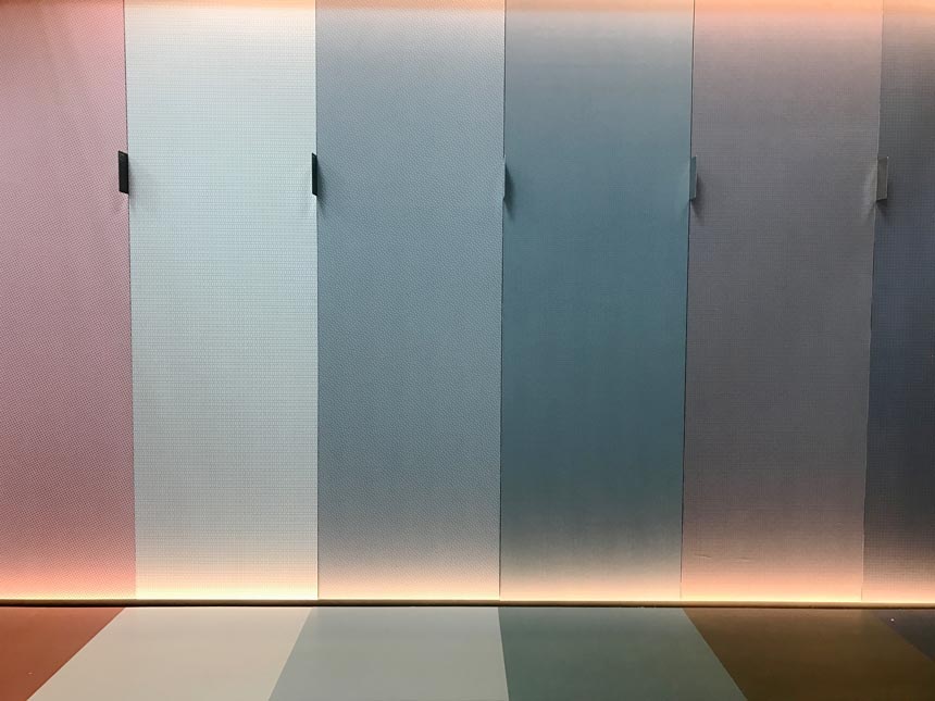 Micropapers and microrubbers from Progettomicro at the fair of Cersaie 2019.