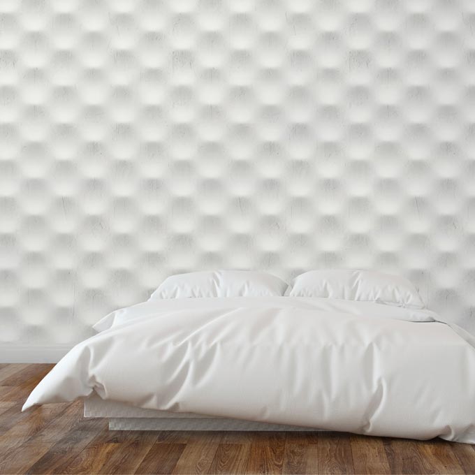 A 3d stone effect white wallpaper from Mineheart. Image via Mineheart.