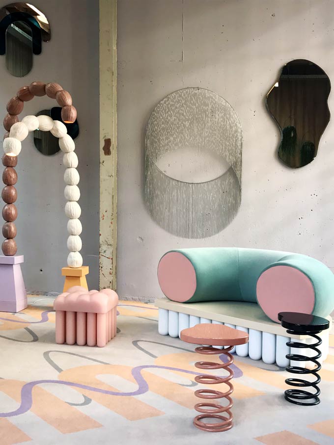 Fluid Forces is the Elle Decoration installation during the 2019 Dutch Design Week. Here's one of the three spaces.