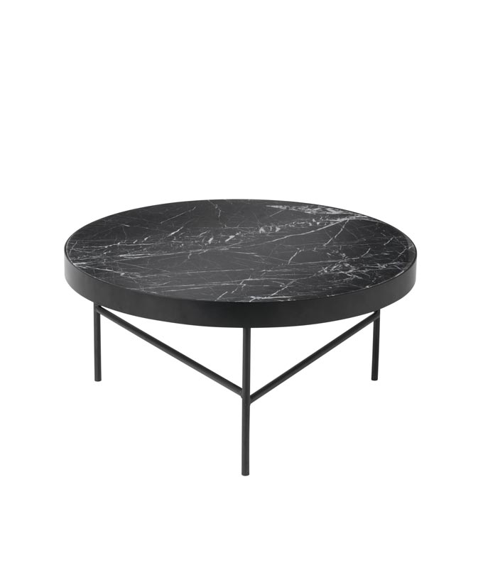 Ferm Living large black marble table. Image via Nest.co.uk.