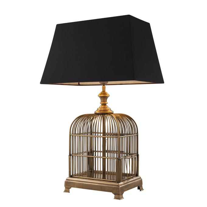 Eichholtz bird cage table lamp. Image via Houseology.