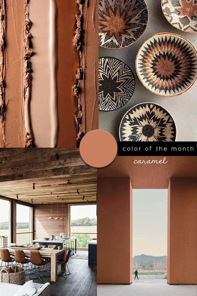 A caramel tones moodboard.