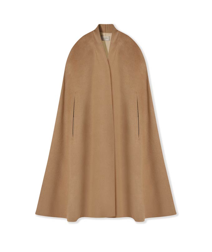 A camel cape coat. Image by Hobbs.
