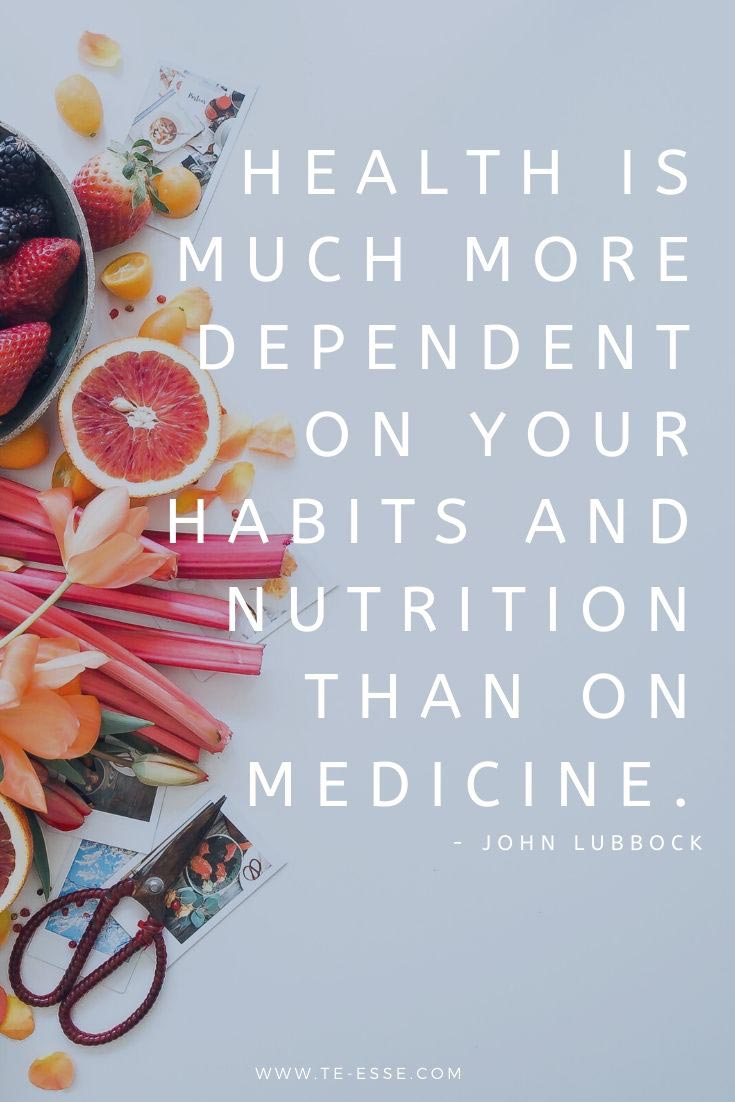 A pin graphic with a quote from John Lubbock that reads: Health is much more dependent on your habits and nutrition than on medicine.
