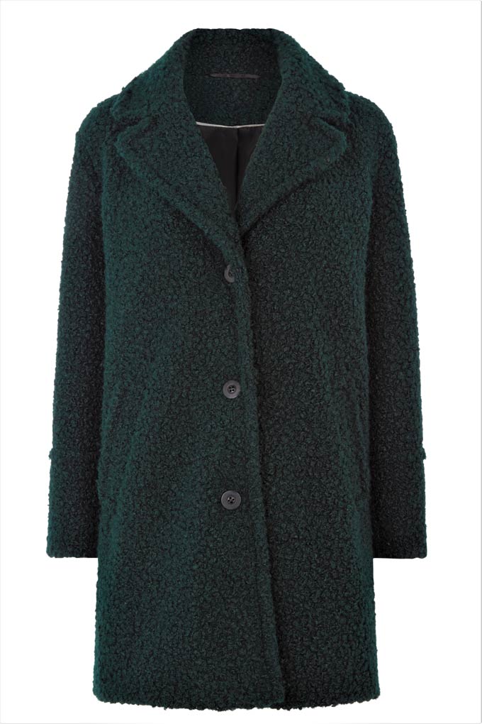 A green teddy coat. Image by Oasis.