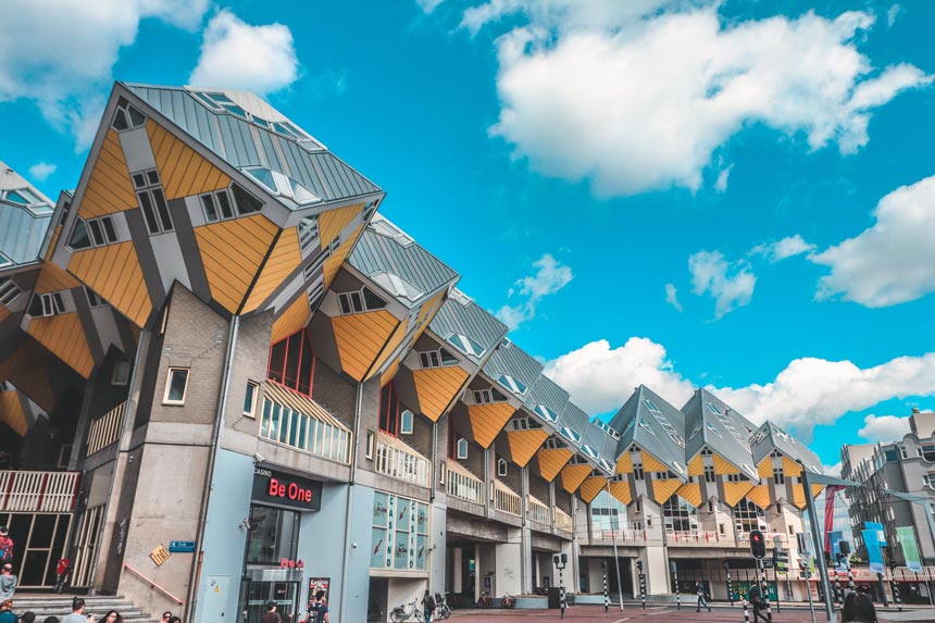 The Cubic Houses in Rotterdam, Netherlands. One of the iconic buildings to see.