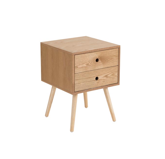 A stylish minimal Scandinavian nightstand Kent Bedside Table - Natural. Photo: Pillow Talk.