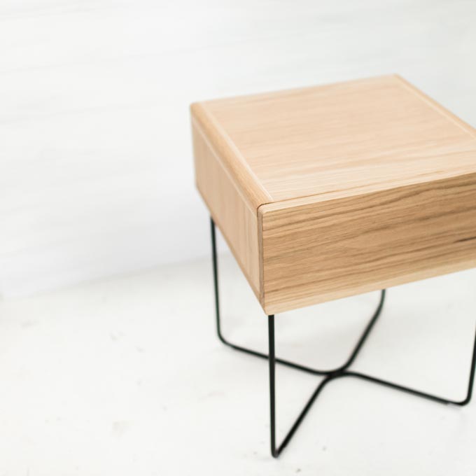 A stylish Scandinavian inspired nightstand - ST500 Bedside Table | By HUNT FURNITURE from Handcraafted. Photo: Handcrafted.