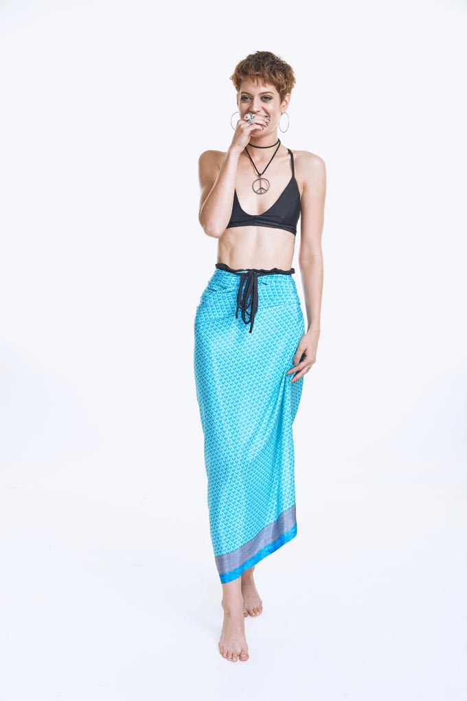 A Secret Sari Dress worn as a long skirt. Image: Secret Projects.