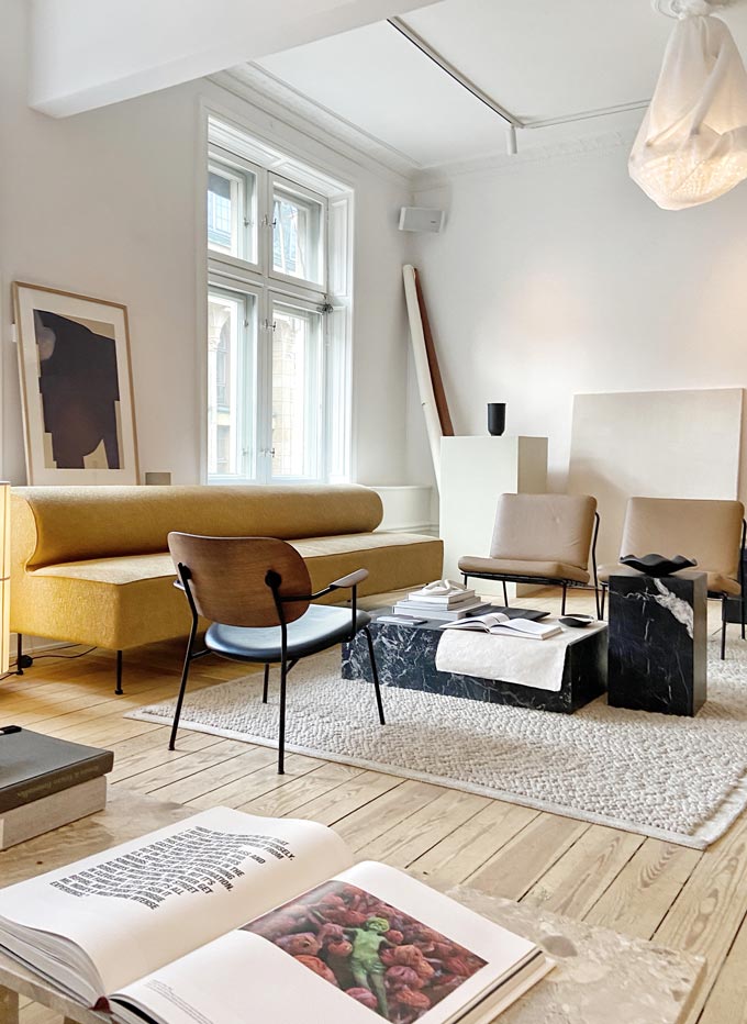 Sculptor's Residence: The living room as seen during the Stockholm design week 2020. Image: Italianbark.