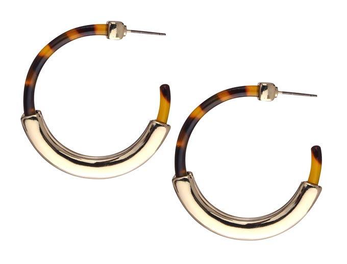 Not overly sized but still eye catching earring hoops. Image: Debenhams.