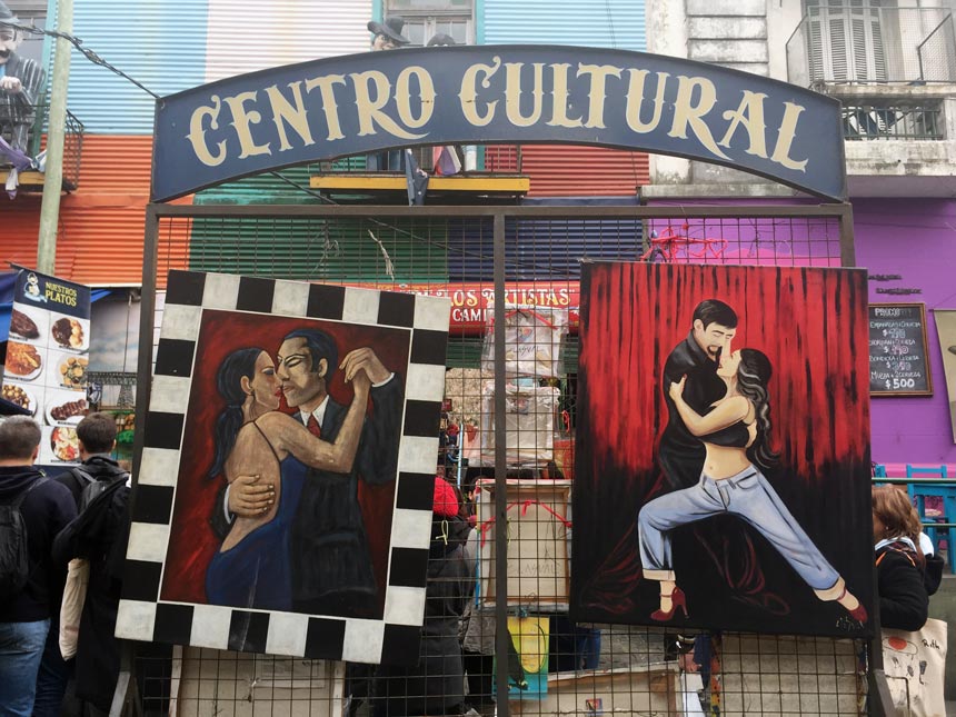 Ads for Tango dancing at El Caminito Buenos Aires.