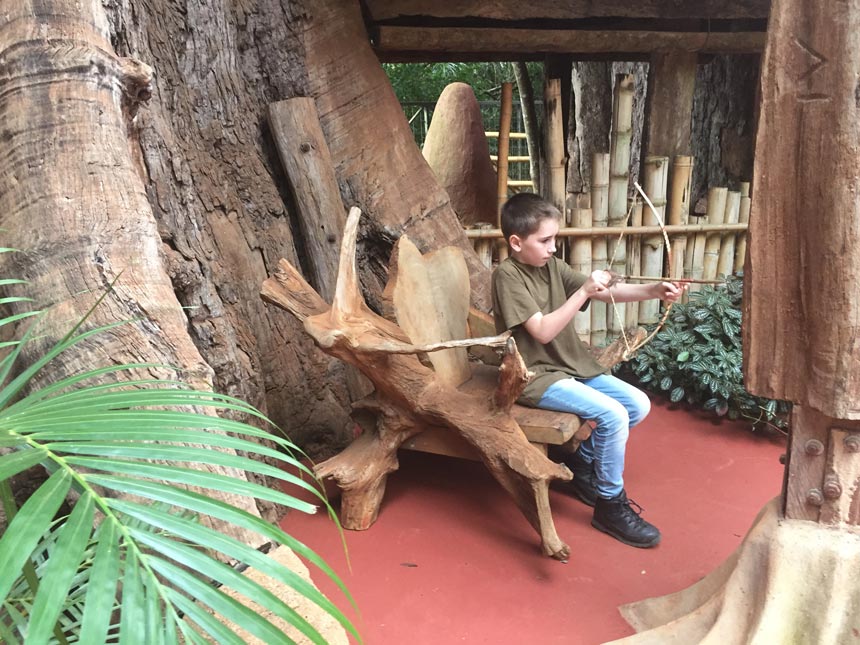 Michael about to practice his archery skills while at the Aripuca Theme Park at Iguazu.