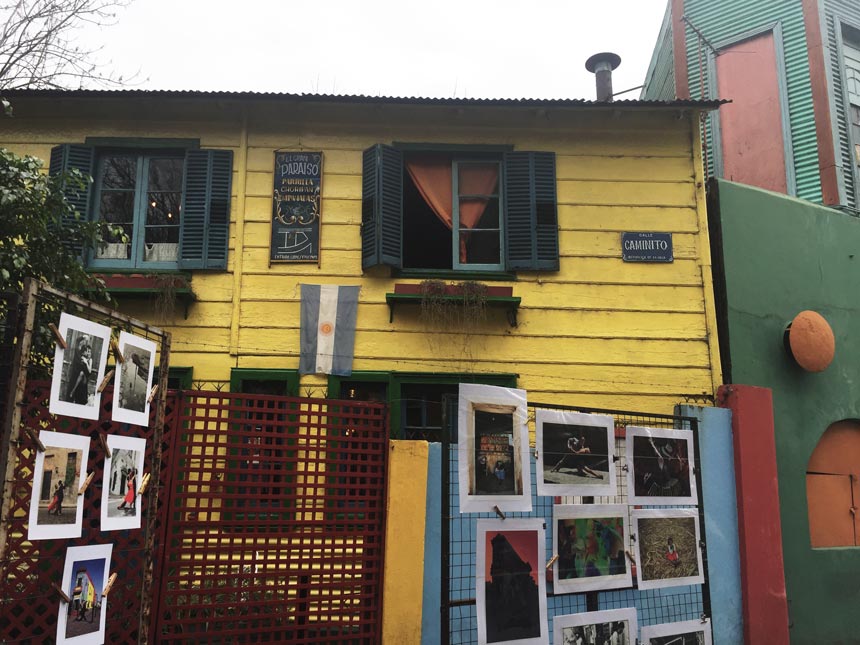 A colorful facade of a house found at El Caminito during a trip in Argentina.