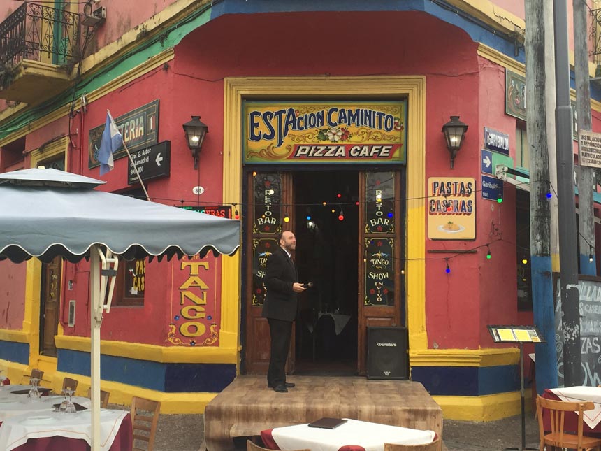 One of the colorful buildings at El Caminito Buenos Aires.