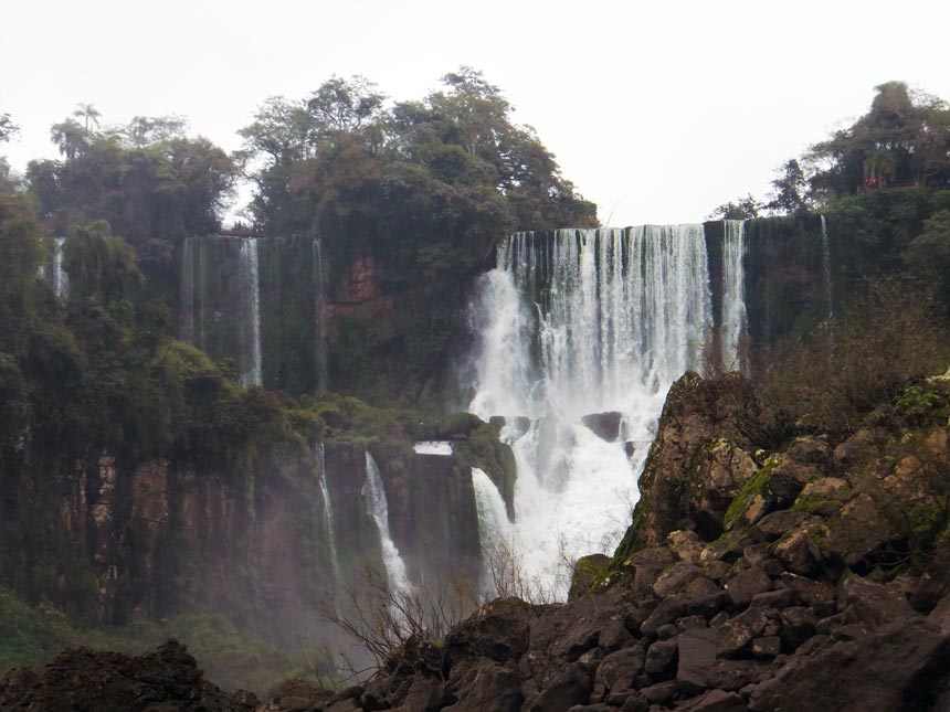 Partial view of the Iguazu waterfalls.