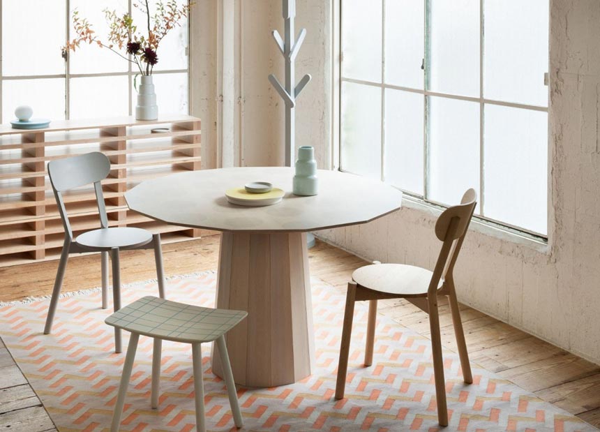 A contemporary design hall with a table and chair from Karimoku. Image: Design Shanghai. 