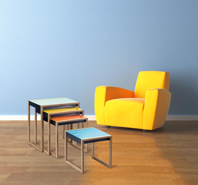 A nest of 4 Bauhaus tables via einrichten-design.de.