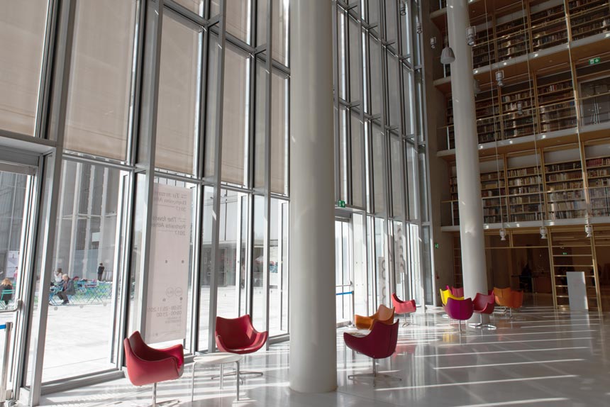 Inside the Library of the SFNCC lobby.