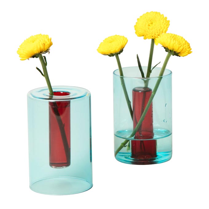 Cut out image of a dual purpose vase. by Block Design, featuring some Bauhaus qualiilities.