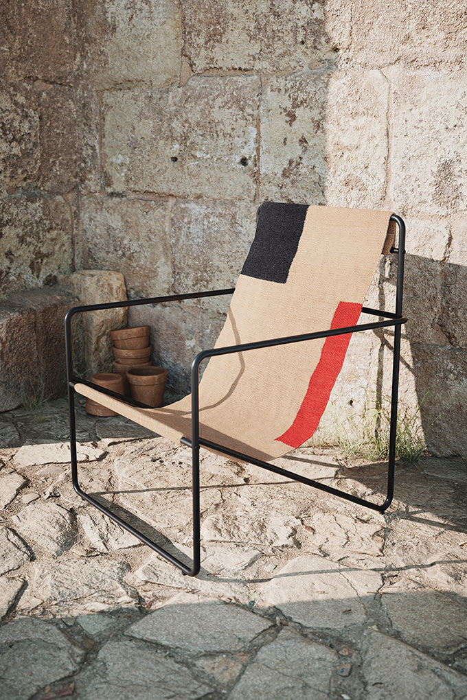 A lifeshot of the Desert chair by Ferm Living.