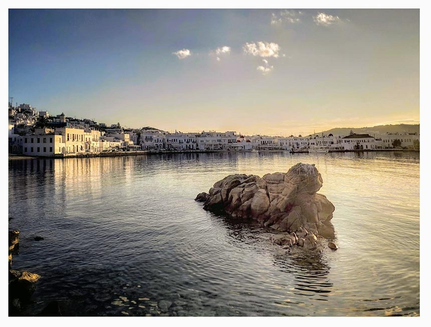 A beautiful scenic view of Chora, Mykonos.