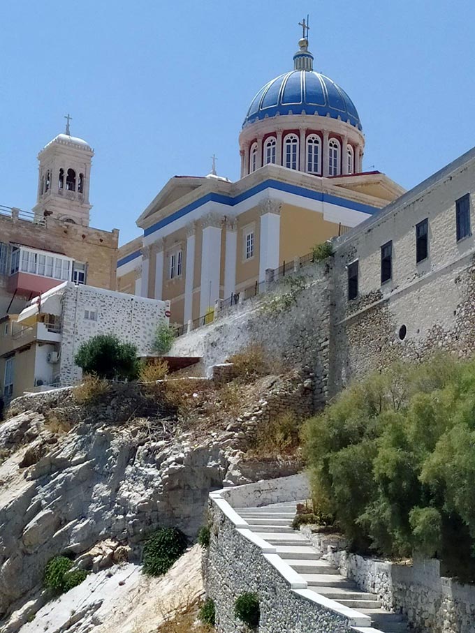 Rear sid view of St. Nicholas church in Hermoupolis, Syros.